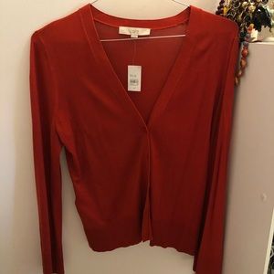 Loft burnt orange sweater - bell sleeves